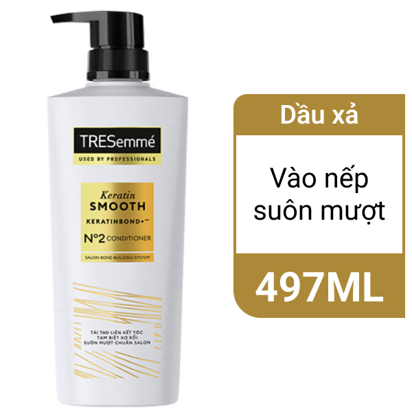 Dầu xả TRESemmé Keratin Smooth vào nếp suôn mượt 497ml