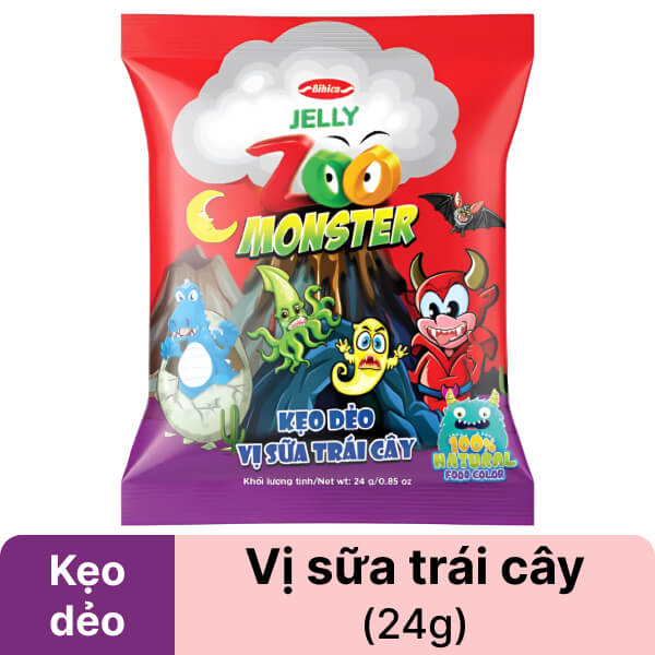 Kẹo dẻo sữa trái cây Bibica Zoo Monster 24g