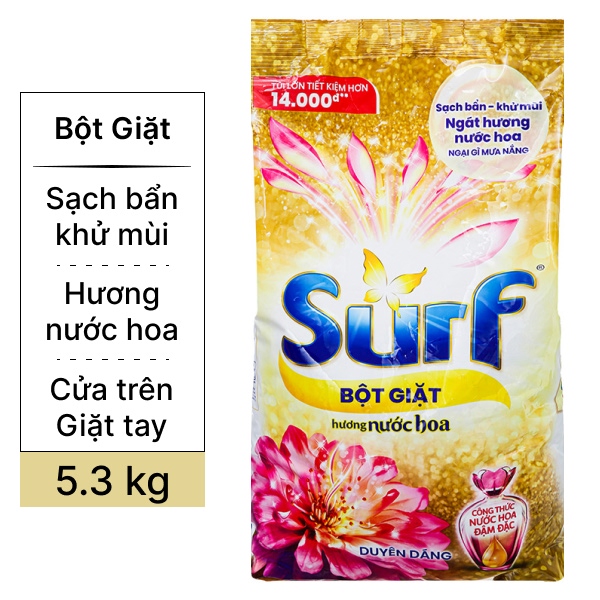 Bột giặt Surf thơm duyên dáng 5.3kg