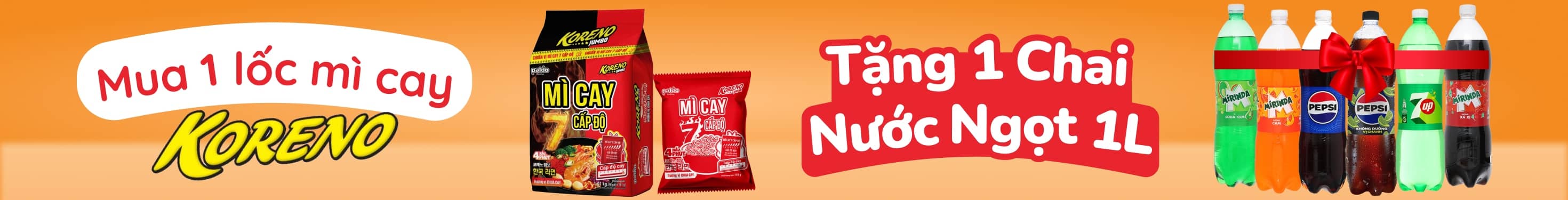 Mua 1 lốc mì tặng chai nước ngọt 1L