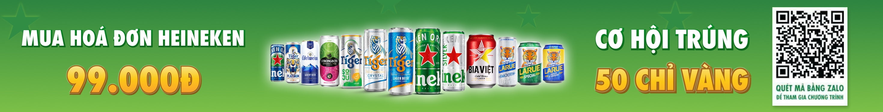 HEINEKEN TẶNG 50 CHỈ VÀNG