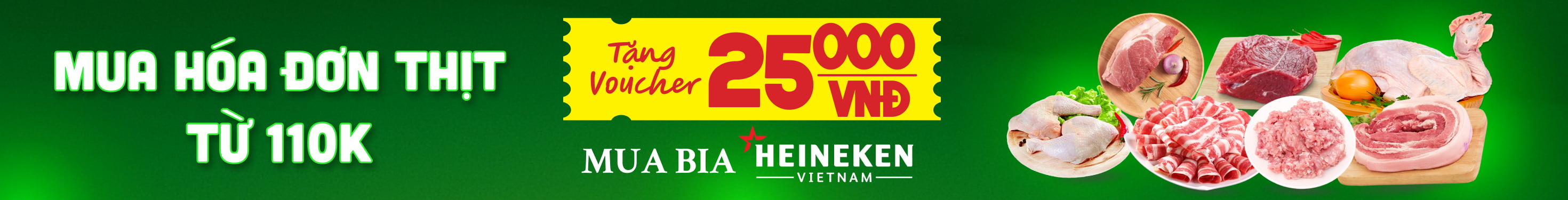 MUA THỊT TẶNG VOUCHER HEINEKEN