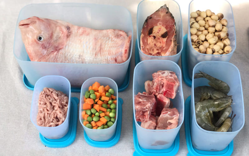 Bước 3: Chia nhỏ theo khẩu phần ăn Bước 3: Chia nhỏ theo khẩu phần ăn