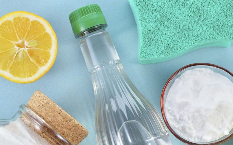 Giấm trắng + baking soda + phơi nắng Giấm trắng + baking soda + phơi nắng