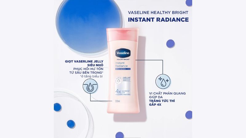 Sữa dưỡng thể trắng da Vaseline Healthy Bright Instant Radiance UV Tone-Up Lotion
