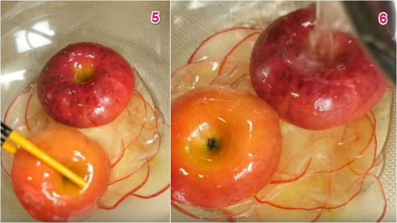 Gắp táo ra tô trước, để nguội