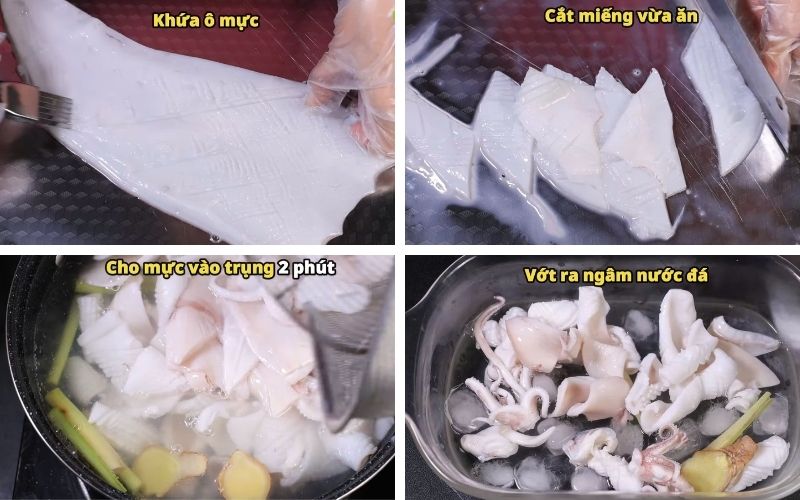 Mực trụng sơ giúp giữ độ giòn và màu trắng đẹp mắt Mực trụng sơ giúp giữ độ giòn và màu trắng đẹp mắt