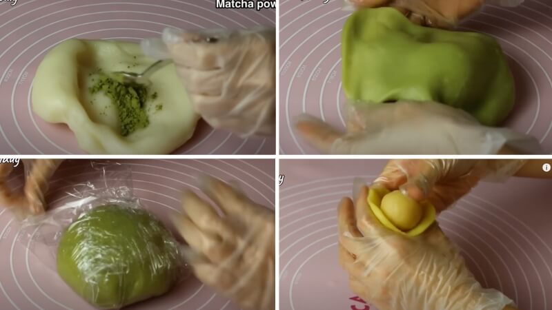 Làm vỏ và gói bánh Làm vỏ và gói bánh