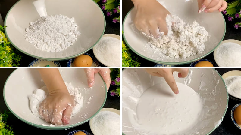 Bước 1: Pha bột