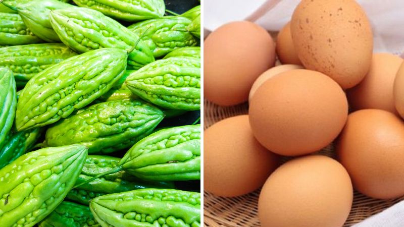Nguyên liệu làm món khổ qua xào trứng