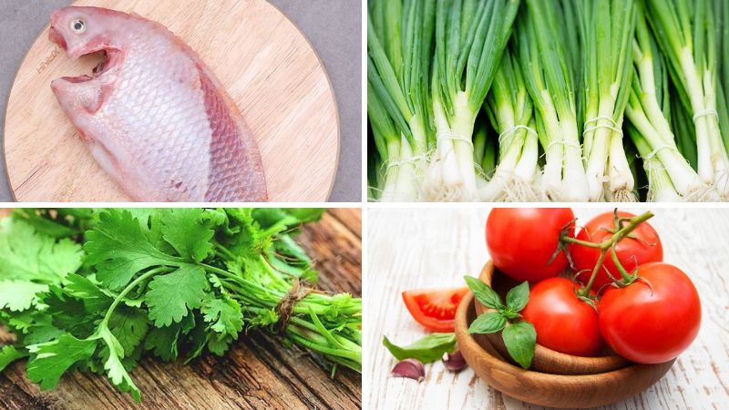 Nguyên liệu làm cá diêu hồng chiên sốt cà chua