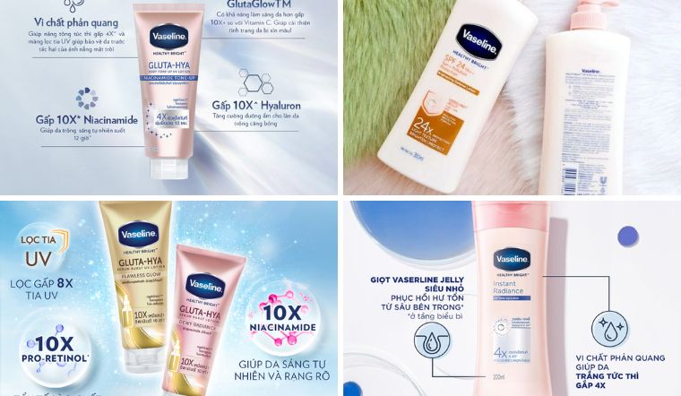 10 sữa dưỡng thể trắng da toàn thân Vaseline tốt nhất hiện nay