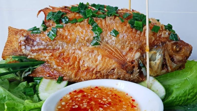 cá diêu hồng chiên xù