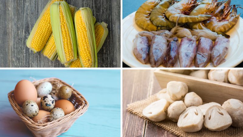 Nguyên liệu làm món súp hải sản