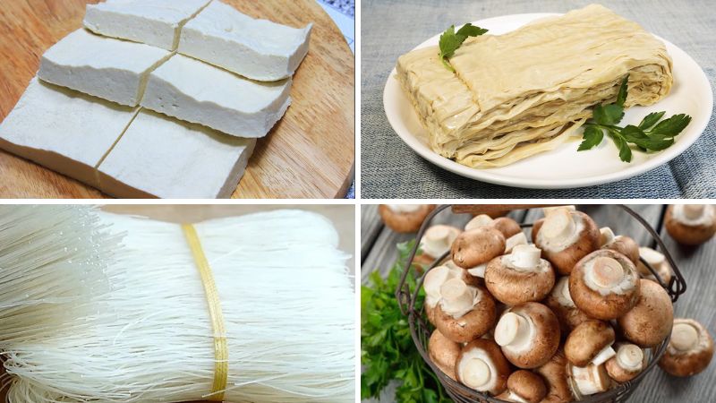 Nguyên liệu làm chả trứng chay ăn cơm tấm
