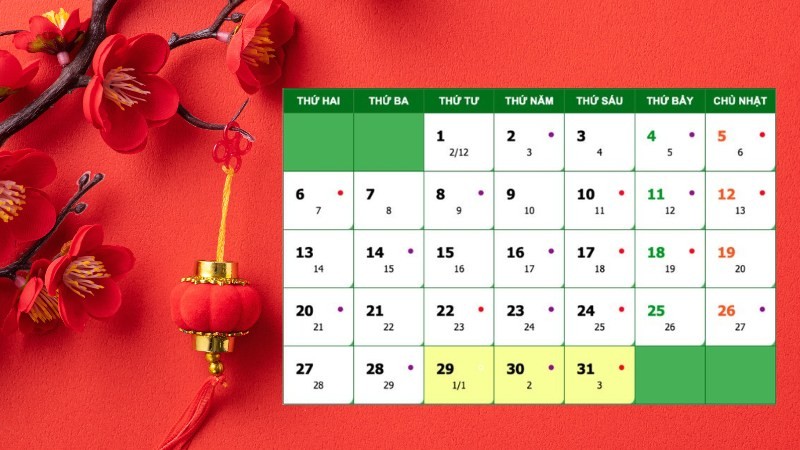 Mùng 2 Tết Ất Tỵ 2025 rơi vào ngày 30 tháng 01 năm 2025