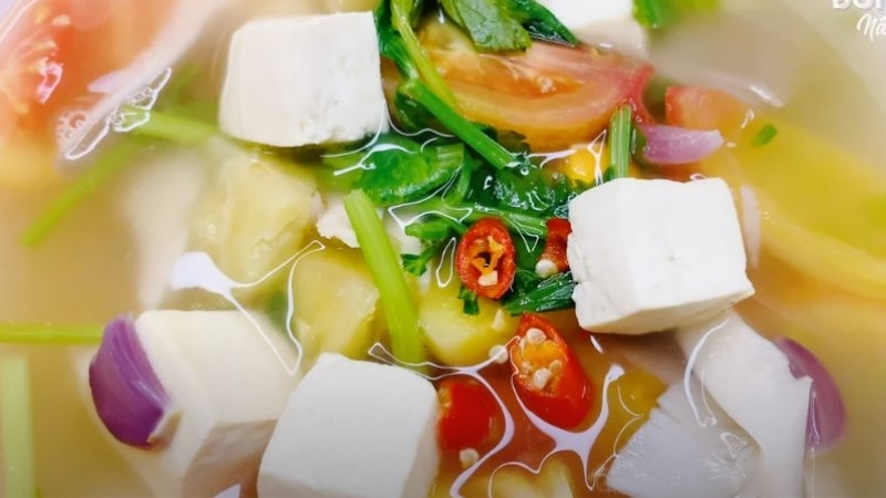 Canh chua nấm bào ngư Canh chua nấm bào ngư