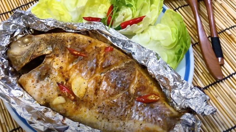 món cá diêu hồng nướng giấy bạc