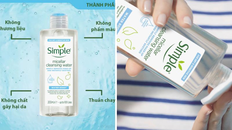 Nước tẩy trang Simple Water Boost Micellar Cleansing Water