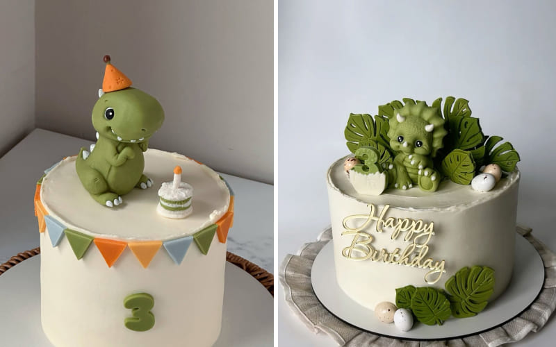 Bánh kem khung long xanh cute