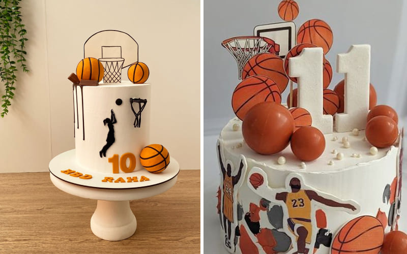 Mẫu bánh bóng rổ năng động sắc cam đặc trưng