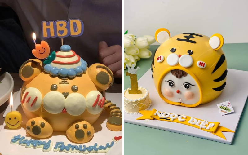 Bánh chú hổ vàng ươm đáng yêu