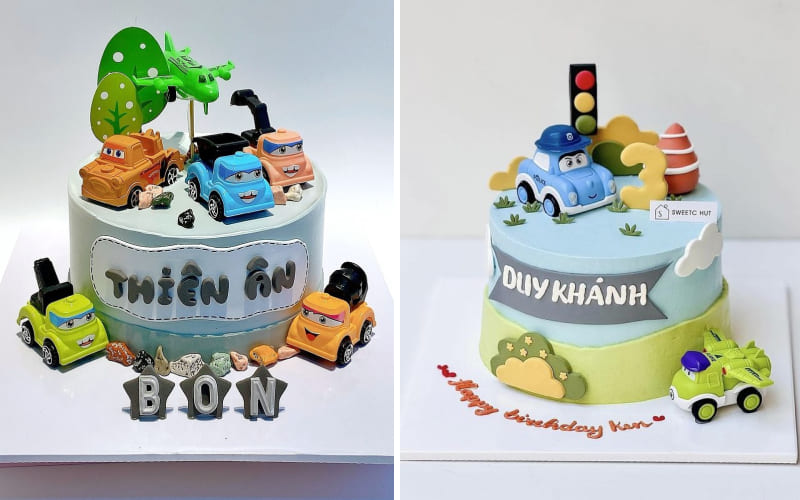 Bánh sinh nhật chủ đề xe cộ cực “ngầu” cho bé mê tốc độ