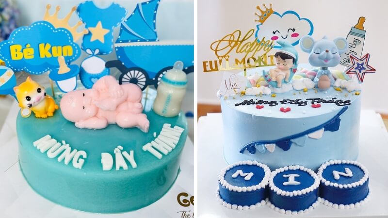 Mẫu bánh kem đầy tháng cho bé gái