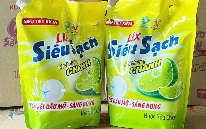 Nước rửa chén Lix siêu sạch hương chanh Nước rửa chén Lix siêu sạch hương chanh