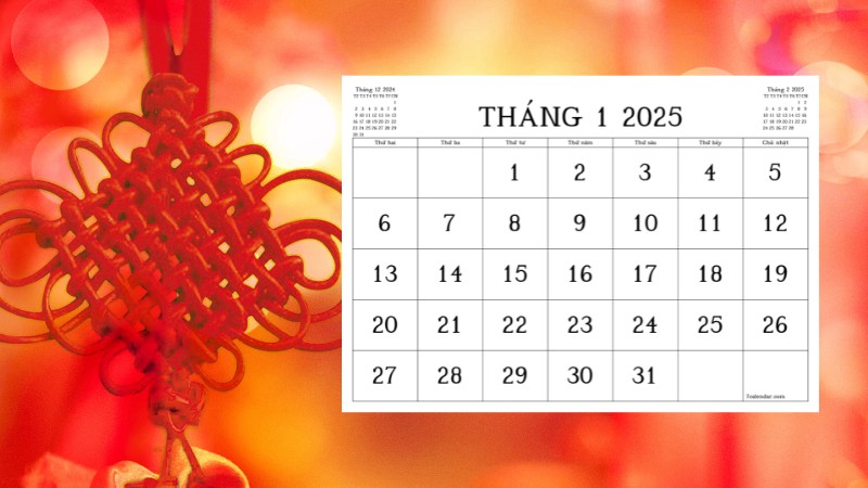 Lịch ngày Tết dương lịch 2025