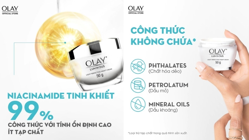 Kem trị nám Olay Luminous Light Perfecting Night Cream
