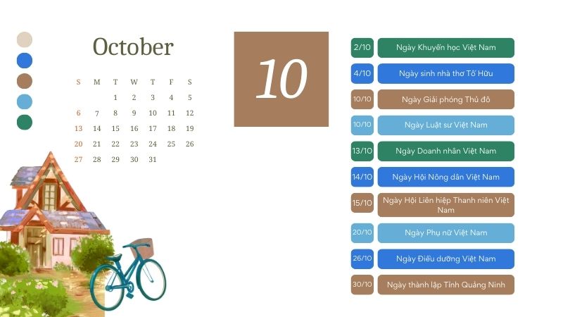 Ngày lễ, kỷ niệm Việt Nam trong tháng 10