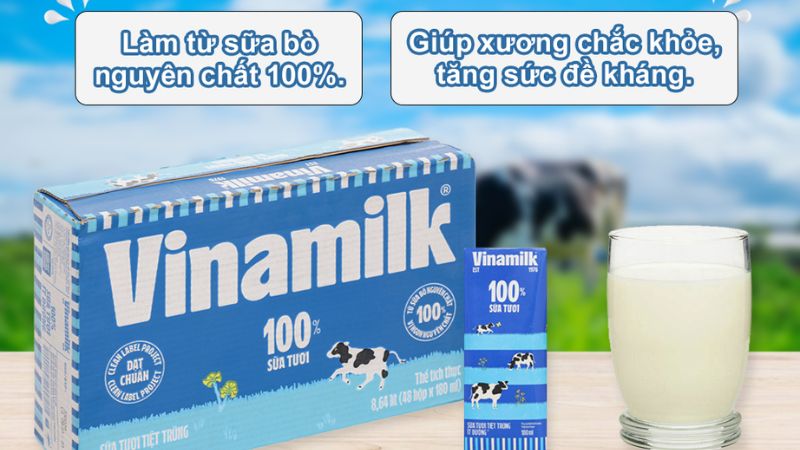 Sữa tươi Vinamilk có đường