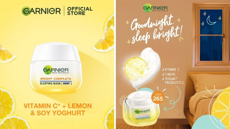 Mặt nạ ngủ Garnier Light Complete Yoghurt dưỡng trắng