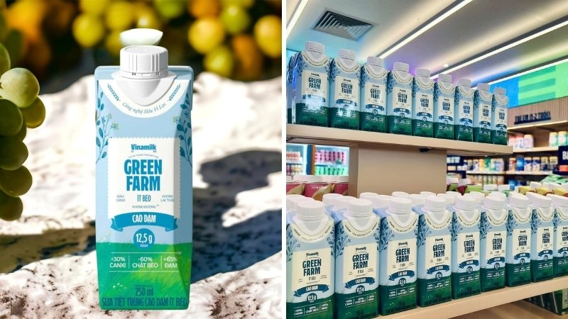 Sữa tươi tiệt trùng Vinamilk Green Farm Cao đạm Ít béo