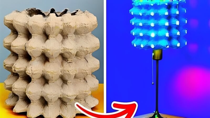 Lồng đèn từ hộp đựng trứng bằng giấy