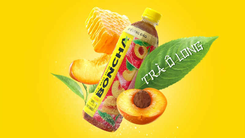 Trà mật ong Boncha vị ô long đào Trà mật ong Boncha vị ô long đào