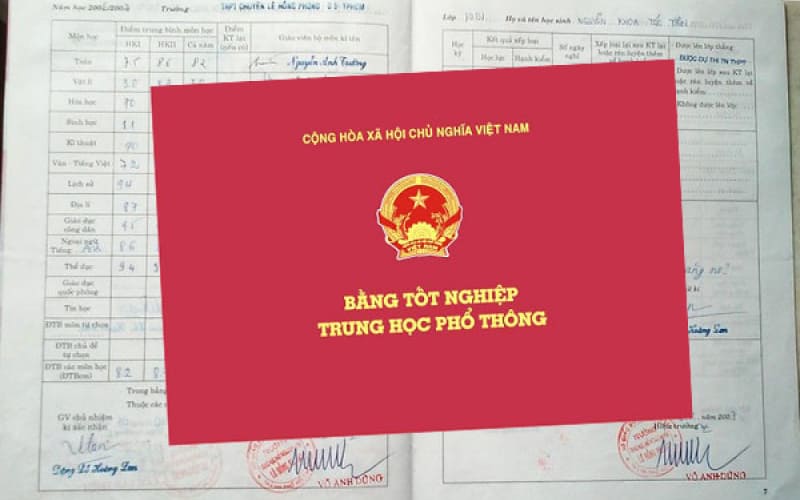 Học bạ và bằng tốt nghiệp trung học phổ thông