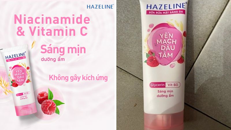 Sữa rửa mặt Hazeline yến mạch dâu tằm