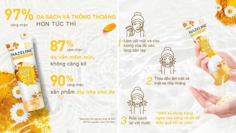 Sữa rửa mặt Hazeline nghệ hoa cúc