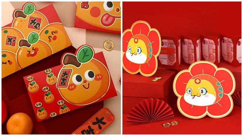 Bao lì xì hoa lá rực rỡ cho một mùa xuân tươi mới.
