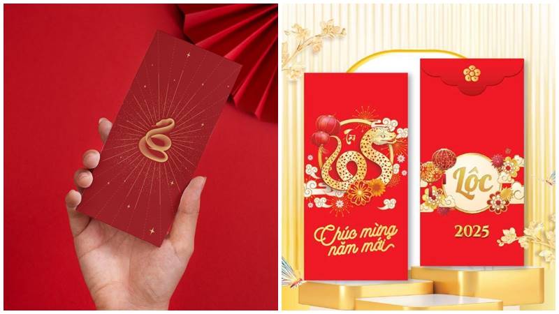 Tết này, bao lì xì hình con rắn mang lại tài lộc.
