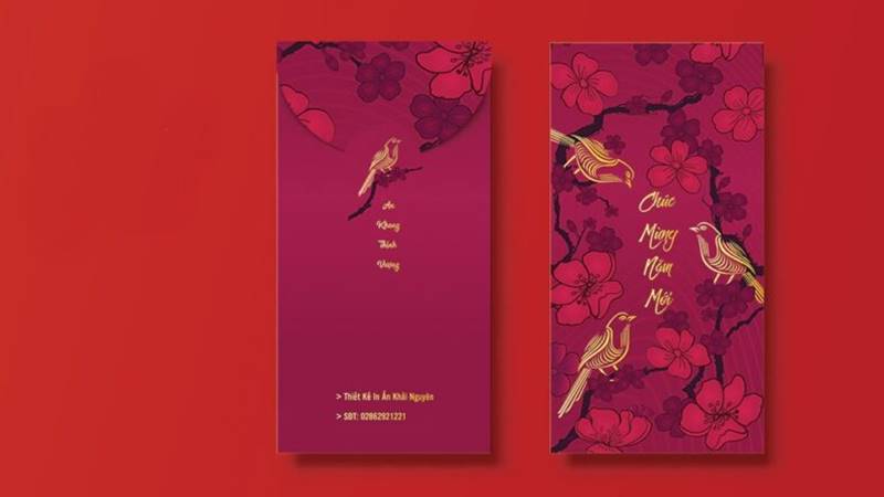 Mẫu bao lì xì kết hợp phong thủy