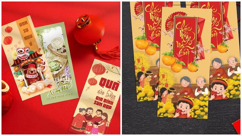 Bao lì xì gia đình là món quà ấm áp trong dịp Tết này.