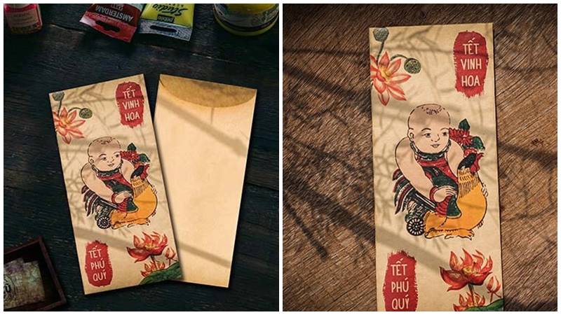 Bao lì xì tranh Đông Hồ lưu giữ nét đẹp văn hóa truyền thống.