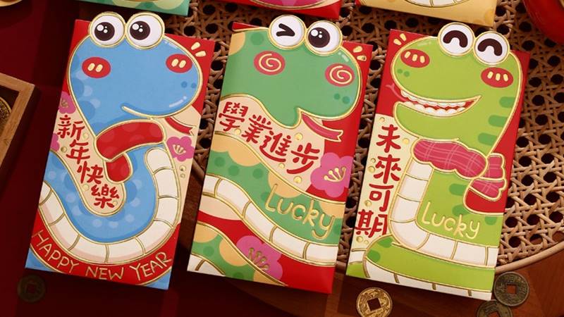 Mẫu bao lì xì hình linh vật 2025 - Rắn Ất Tỵ