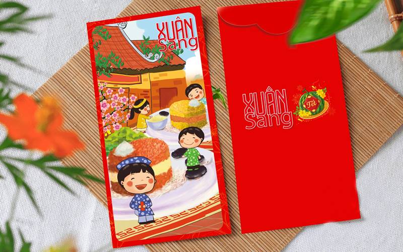 Các bước thiết kế mẫu bao lì xì đẹp, ấn tượng