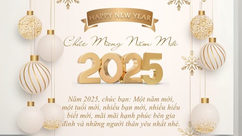 Mẫu thiệp chúc mừng Tết Dương lịch 2025 đẹp nhất