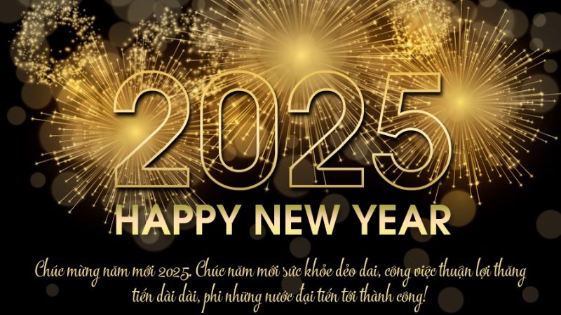 Mẫu thiệp chúc mừng Tết Dương lịch 2025