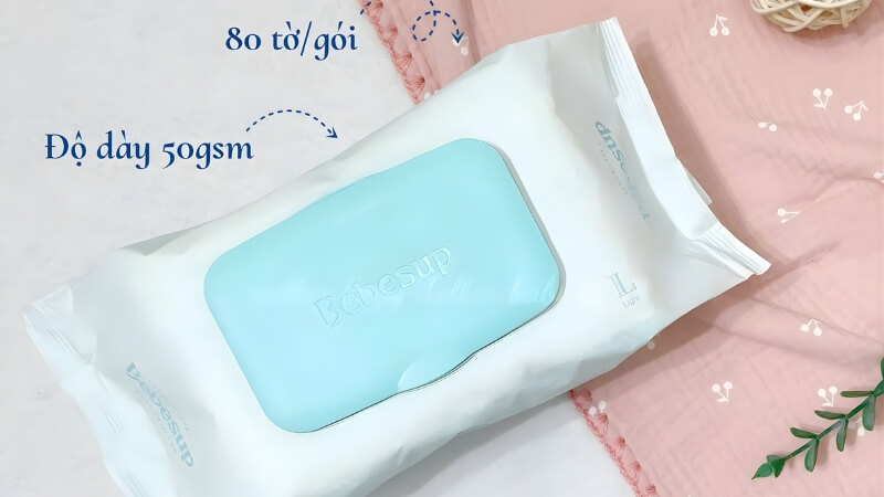 Khăn ướt em bé Bebesup Light (màu xanh ngọc)